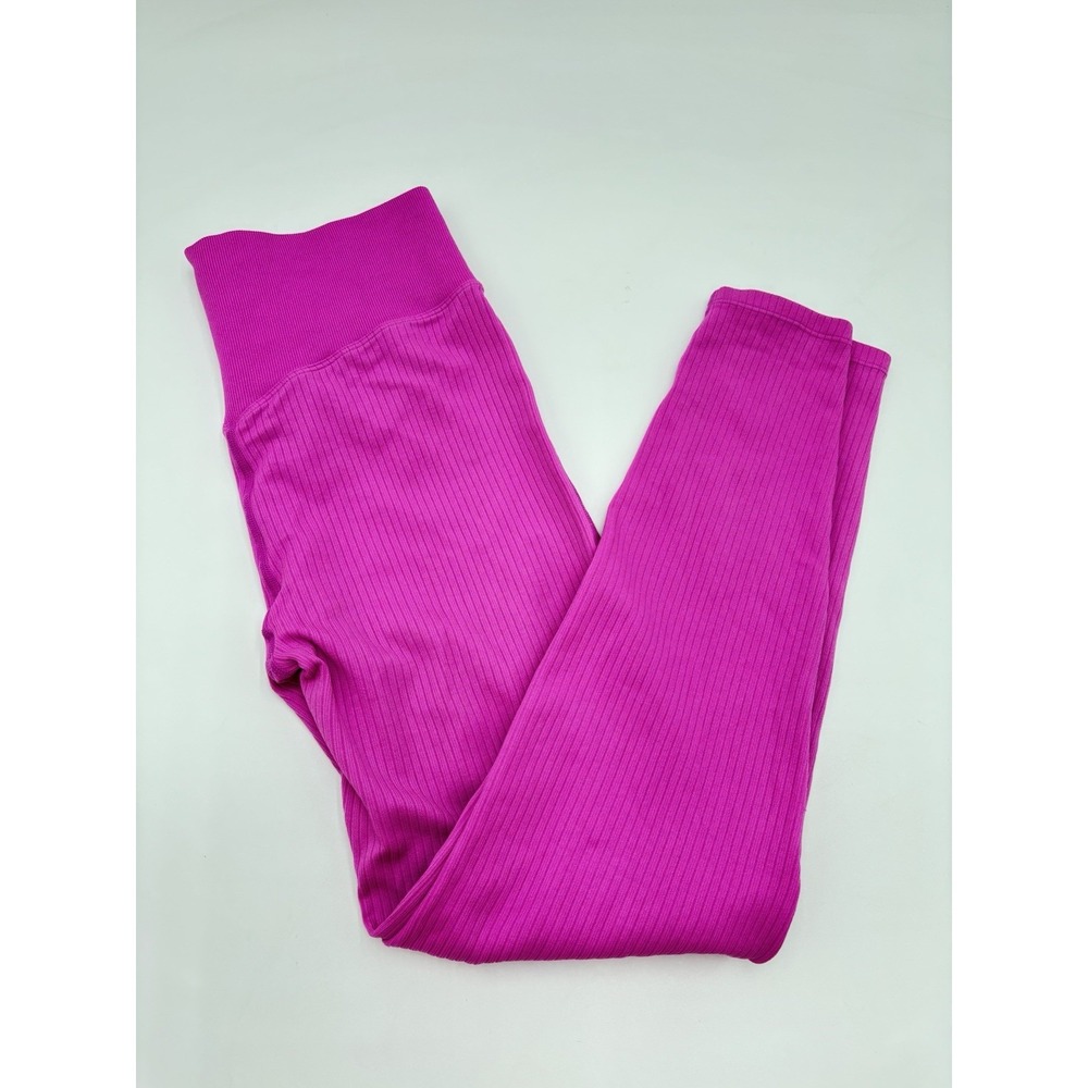 PINK‎ Active Ribbed Leggings Hot Pink High Rise Athletic Barbiecore Women M